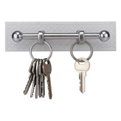 A close-up photograph of a key holder mounted on a white background.