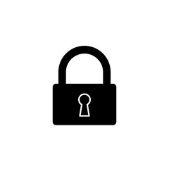 Simple black padlock icon symbolizing security privacy protection and access control concept art vector on white background