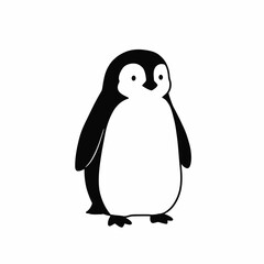 Cute cartoon penguin bird animal wildlife illustration adorable arctic creature standing vector on white background