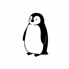 Charming hand-drawn penguin illustration a cute antarctic bird character for various designs vector on white background