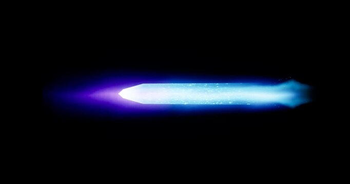 magical sword effect on black background