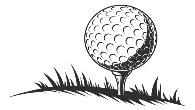 Download high quality golf ball on tee vector image for golf course design and golfing illustrations