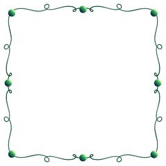 Green vine frame decorated with cute circles.