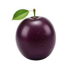 Plum on white background
