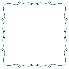 Green vine frame decorated with small white circles.