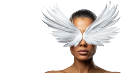 Elegant White Wings on Transparent Background