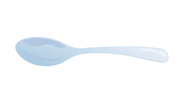 Isolated light blue spoon utensil for eating and serving food kitchen dining flatware silverware