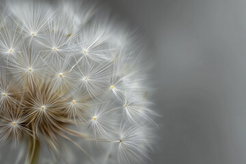 White Dandelion Seed Heads on Soft Blurred Background