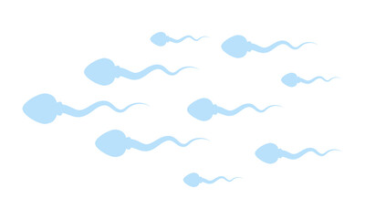 Sperm. Vector illustration for education, science, reproduction, biology, fertilization concept.