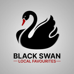  black swan silhouette vector illustration