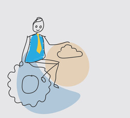 He reaches through the cloud—where gears turn ideas into innovation