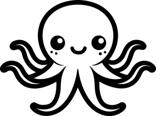 Playful Octopus Character Hand Drawn Sketch