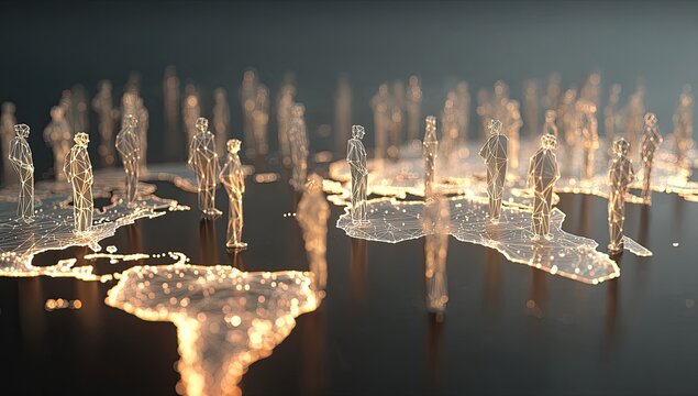 Abstract global network. Many figures