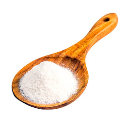 sodium bicarbonate on isolated white background, chemical compound in crystalline powders, used as...