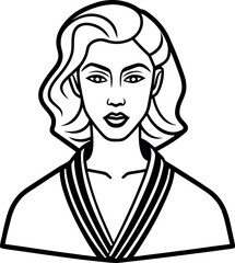 Vector illustration of a woman with long hair