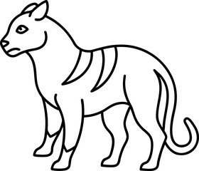 Vector illustration of kangaroo wolf and cartoon fox