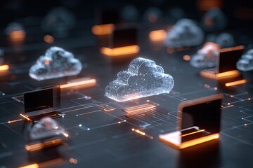 Cloud computing network. Abstract technology