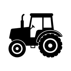 Obraz premium Tractor Silhouette on White Background