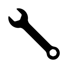 Wrench Silhouette Clip Art on White Background