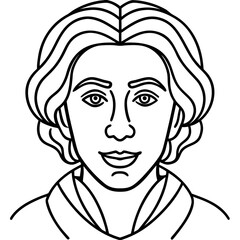 portrait sketch of a man and woman vector illustration