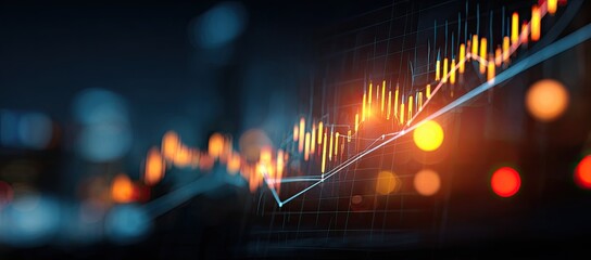 Financial data visualization with city lights bokeh