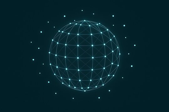Global Network Connection Wireframe Sphere