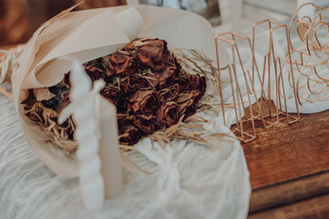 wedding bouquet of roses