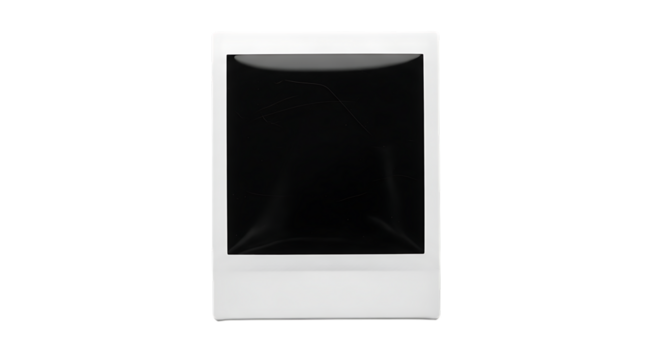 Blank instant photo frame with black background template mockup design