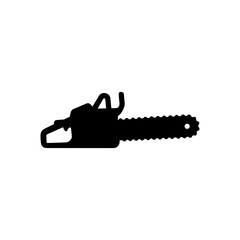 Chain saw silhouette vector flat illustration design.