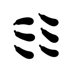 Set of zucchini silhouette vector flat illustration design.