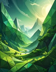 Emerald Valley Landscape Artwork.