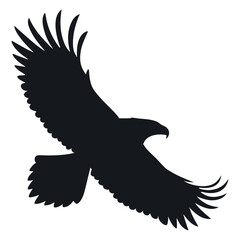 Eagle flying with wide wings vector illustration