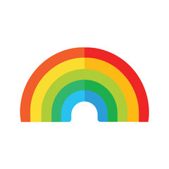 Colorful Rainbow Icon Flat Design Vector Art
