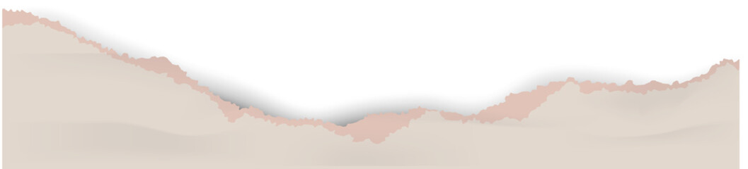 Ripped paper of notebook. Piece of page and sheet with torn edge for banners templates and scrapbooking design. Colored rough vintage patch and cardboard