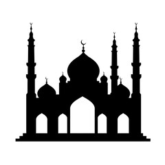 taj mahal vector with white background