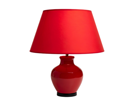 Red lamp isolated on transparent or white background - Powered by Adobe