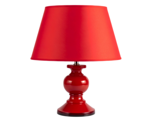 Red lamp isolated on transparent or white background