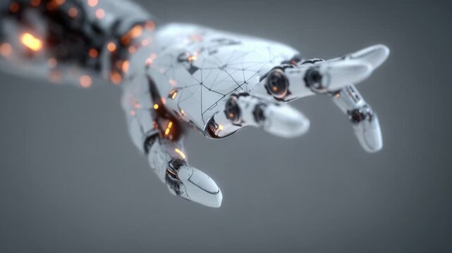 A Futuristic Robotic Hand Reaching Out: Exploring the Intersection of Advanced Technology and Human Interaction Through a Stunning Visual Representation