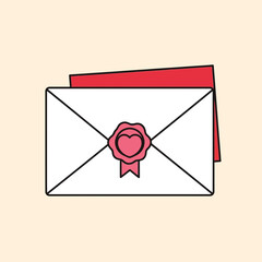 Two envelopes one sealed with a heart on a light background.