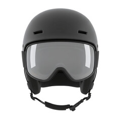 Black ski and snowboard helmet with attached goggles