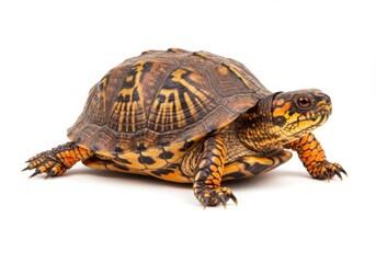 Obraz premium Box Turtle Isolated on White Background