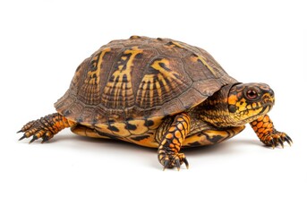 Obraz premium Box Turtle Isolated on White Background