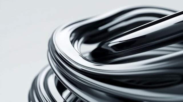 abstract composition featuring intricate thin winding lines elegantly intertwined against clean background
