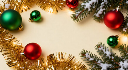 christmas background with christmas tree and balls