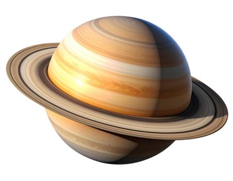 Saturn planet isolated on transparent background cutout