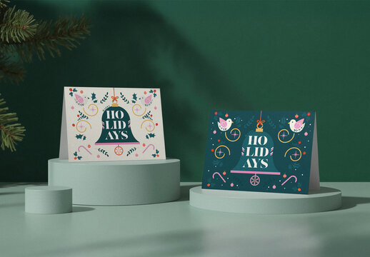 Festive Holiday Greeting Card Mockup