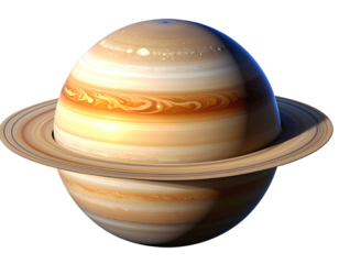 Saturn planet isolated on transparent background cutout