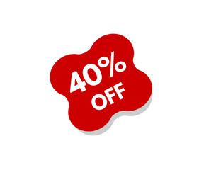 40% logo, percent logo, design logo. offer logo. red logo