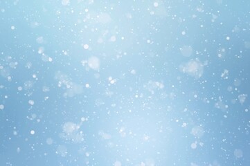 Fototapeta premium Serene light blue gradient with bokeh dots, perfect for winter holiday themed projects