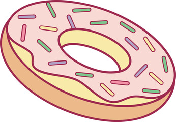 Sweet Donut Illustration. Colorful Donut Design. Glazed Donut Artwork. Delicious Donut Illustration. Iced Donut Design. Tasty Dessert Donut Artwork. Bakery Donut Illustration. Fresh Donut Design